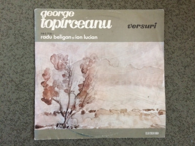 George Toparceanu Versuri recita R. Beligan I. Lucian disc vinyl lp EXE 0449 VG+ foto