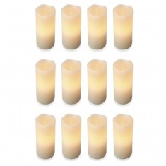 Set 12 Lumanari Aspect Ceara Electrice LED Flacara Mobila Palpaie 15x7.5cm 00479 foto