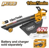 Cumpara ieftin Suflanta si Aspirator electric frunze cu Sac 40V x2 20V, fara acumulator Ingco CABLI2003