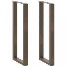 vidaXL Picioare de masă de bar &amp;icirc;n formă de U, 2 buc., oțel natural, 50x(110-111) cm foto