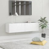 VidaXL Comodă TV, alb extralucios, 120 x 30 x 30 cm, lemn prelucrat