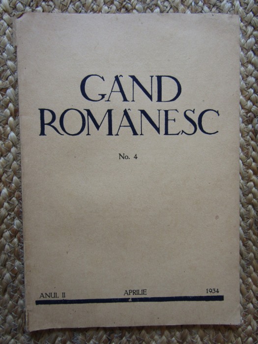 REVISTA GAND ROMANESC , NR. 4 , ANUL II, APRILIE , 1934