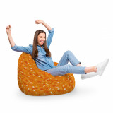 Fotoliu Puf Bean Bag tip Para XL Caini Fundal Portocaliu