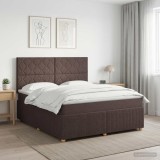 Cumpara ieftin Pat boxspring cu saltea Maro inchis 160 x 200 cm Tesatura