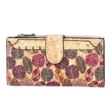 Cumpara ieftin Portofel dama din pluta cu suport carduri detasabil Leaves