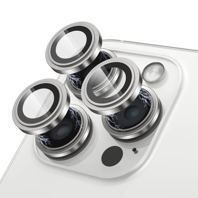 Folie sticla iPhone 16 Camera Protector Lito S+, argintiu titanium foto