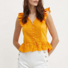 Morgan bluza din bumbac DODAY1 femei, culoarea portocaliu, cu imprimeu, DODAY1