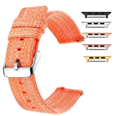 Curea material textil, compatibila Apple Watch 10, 42mm, telescoape QR, Merigold Orange foto