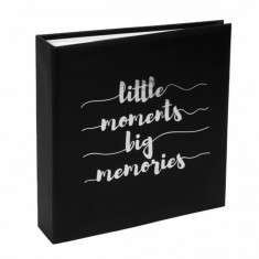 Album foto negru, Little moments big memories, 22,5 x 22,5 cm, 200 poze, Pufo foto