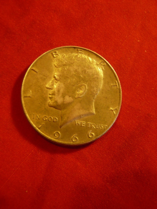Moneda 1/2 $ 1966 SUA argint cal. F.Buna