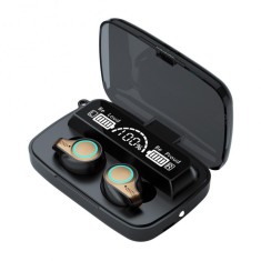 Casti Smart Techstar&reg; M9-18, Wireless, Bluetooth V5.1, Touch, Display Digital, 2000mAh, pentru iPhone Xiaomi Huawei, Negru