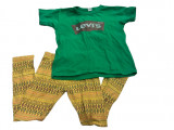 Cumpara ieftin Pantaloni + tricou fetita , marimea 110 culori galben si verde