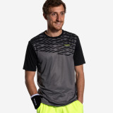 Tricou Respirant Padel PTS500 Gri-Negru Bărbați, KUIKMA