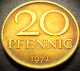 Cumpara ieftin Moneda 20 PFENNIG - RD GERMANA, anul 1971 * cod 3703 B = UNC - LUCIU de BATERE, Europa