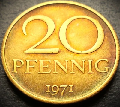 Moneda 20 PFENNIG - RD GERMANA, anul 1971 * cod 3703 B = UNC - LUCIU de BATERE foto