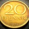 Moneda 20 PFENNIG - RD GERMANA, anul 1971 * cod 3703 B = UNC - LUCIU de BATERE