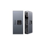 Comutator HDMI bidirecțional Baseus - Comutator de distribuție 2x HDMI 4K / 30 Hz - Gri (CAHUB-BC0G)