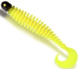 Soft Bait Black Cat Curly Worm Grub, Yellow Zombie, 17cm, 1buc/pac