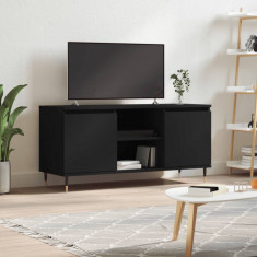 vidaXL Comodă TV, negru, 104x35x50 cm, lemn compozit foto