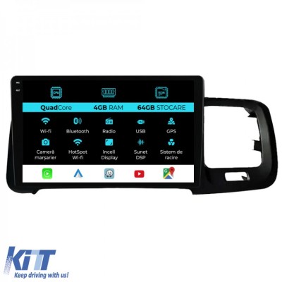 Navigatie Dedicata Volvo S60 (2010-2015),QuadCore, 9Inch, 4Gb Ram, 64Gb Stocare, Carplay Performance AutoTuning foto
