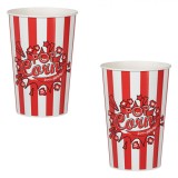 Set Pahare Carton, Model Dungi, Capacitate 960ml, Roșu, 2 Bucăți