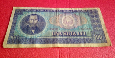 Bancnota 100 de lei 1966 foto
