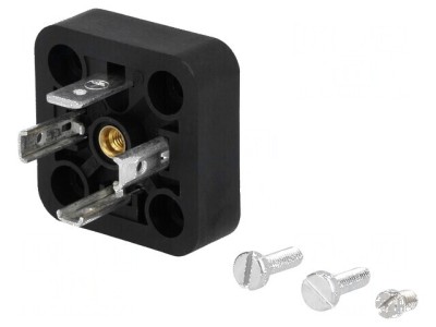 Conector cu valvă soclu A 18mm tată PIN 4 drept 16A foto