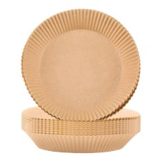 Set 50 hartii de copt pentru friteuza cu aer, 16 x 4.5 cm, maro