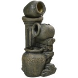 Outsunny F&acirc;nt&acirc;nă arteziană, pompă reglabilă, rezistentă la intemperii, 25 cm x 24 cm x 60 cm, Gri | Aosom Romania