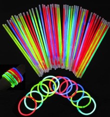 Betisoare bratari luminoase glow sticks, diverse culori, set 100 bucati culoare multicolor MultiMark GlobalProd foto
