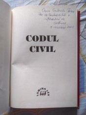 ✅ CODUL CIVIL 1998 EDITURA LUMINA LEX 303 pagini SEMNAT