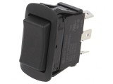 Rocker Switch SP3T 10A/28VDC Black IP56