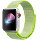 Cumpara ieftin Curea iUni compatibila cu Apple Watch 1/2/3/4/5/6/7, 44mm, Nylon Sport, Woven Strap, Electric Green