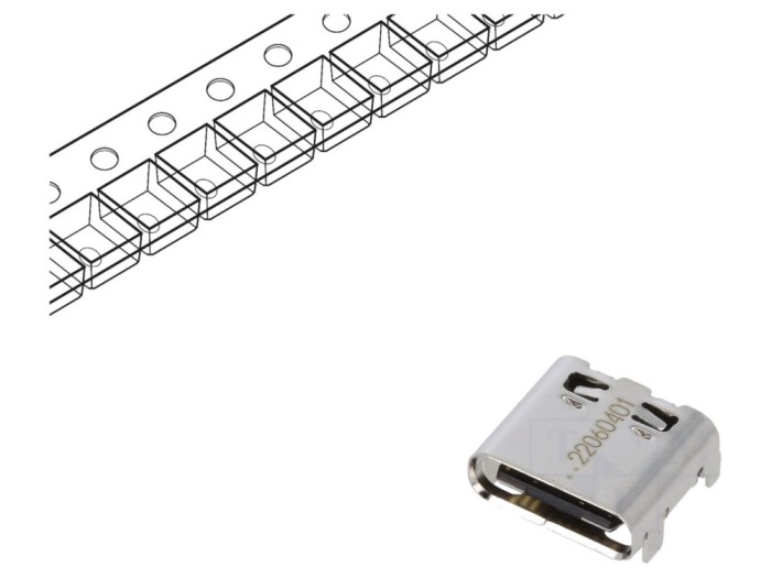 Conector USB C pentru PCB USB 3.1 5A