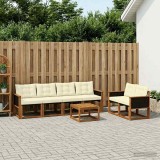 Cumpara ieftin Set de canapele de exterior 7 buc. 6-Locuri Natural si Crem
