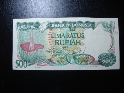 INDONEZIA 500 RUPII 1982 UNC foto