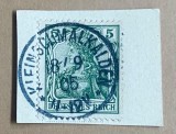 Germania Imperiul German 1905 Germania 5pf Verde Margine de Coală Decupaj Ștampilat Schmalkalden - OREF1