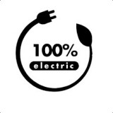 Sticker 100% Electric 15 cm