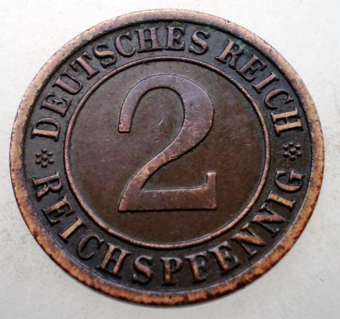 2.677 GERMANIA WEIMAR 2 REICHSPFENNIG 1936 F