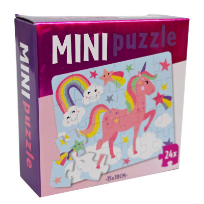 Mini puzzle de buzunar - unicorn foto