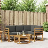 vidaXL Set de canapele de exterior cu pernă 5 pcs Natural și Antracit 3366345