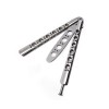 Briceag Fluture Antrenament IdeallStore&reg; Swish Blade Argintiu, 22cm, Balisong, Cutit Butterfly, Otel