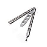 Cumpara ieftin Briceag Fluture Antrenament IdeallStore&reg;, 22cm, Argintiu, Balisong, Cutit Butterfly, Otel