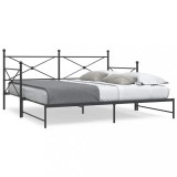 Gossi pat de zi cu sufer fara saltea negru 100x190 cm otel