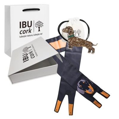 Set cadou esarfa si brosa Teckel foto