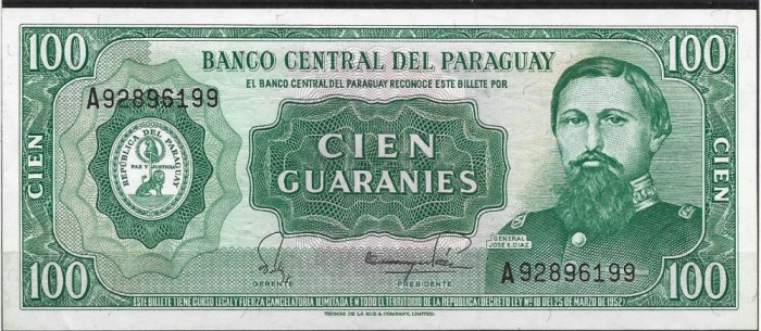 !!! PARAGUAY - 100 GUARANIES (1982) - P 205.4 / CEA DIN IMAGINE