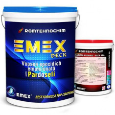 Pachet Vopsea Epoxidica Emulsionata Pardoseli ?Emex Deck? - Negru - Bid. 4 Kg + Intaritor - Bid. 4 Kg foto