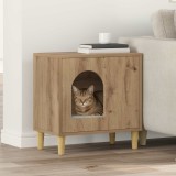 vidaXL Casa pentru pisici Stejar artizanal 51 x 30 x 52 cm 8000670
