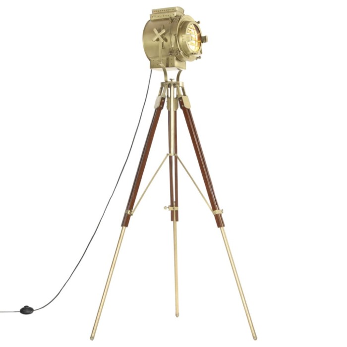 vidaXL Lampă de podea cu trepied, 193 cm, lemn masiv de mango