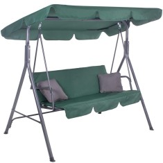 Leagan Balansoar Sersimo Luna cu Pernite pentru Terasa sau Gradina, 3 locuri, 220kg, verde Household NewTrend